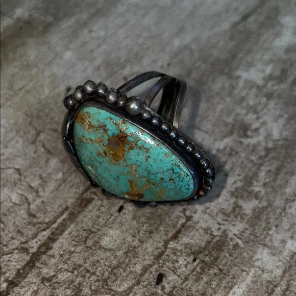 Turquoise and Silver Women's Ring, Size 8 - Picture 9 of 9